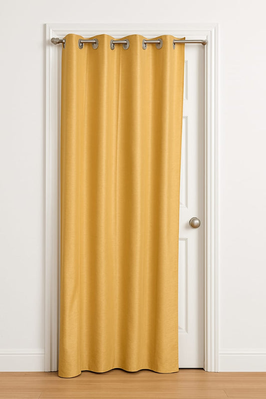 Elegant Golden Eyelet Curtain – 7 Feet