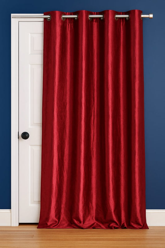 Rich Red Eyelet Curtain – 7 Feet